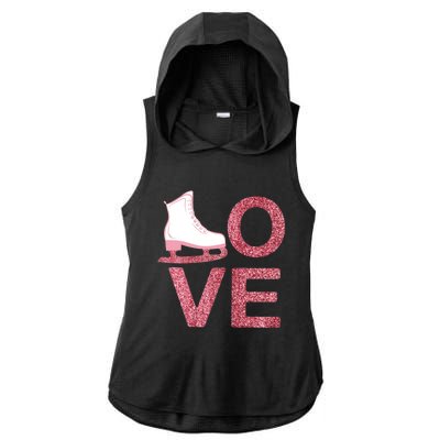 Pink Love Skating Dress Ice Skating Shoes Ladies PosiCharge Tri-Blend Wicking Draft Hoodie Tank