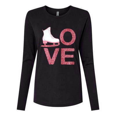 Pink Love Skating Dress Ice Skating Shoes Womens Cotton Relaxed Long Sleeve T-Shirt