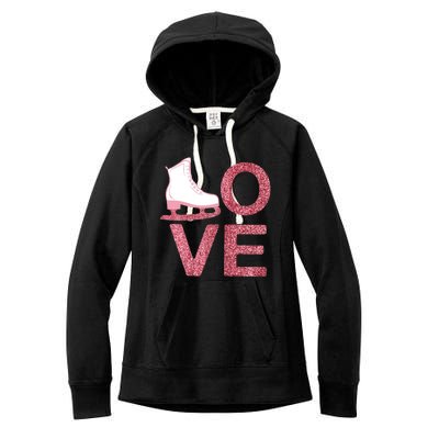 Pink Love Skating Dress Ice Skating Shoes Women's Fleece Hoodie