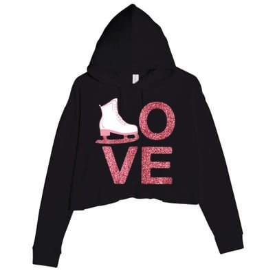 Pink Love Skating Dress Ice Skating Shoes Crop Fleece Hoodie