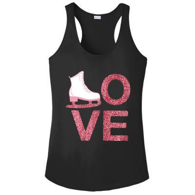 Pink Love Skating Dress Ice Skating Shoes Ladies PosiCharge Competitor Racerback Tank