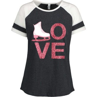 Pink Love Skating Dress Ice Skating Shoes Enza Ladies Jersey Colorblock Tee