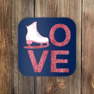 Pink Love Skating Dress Ice Skating Shoes Coaster