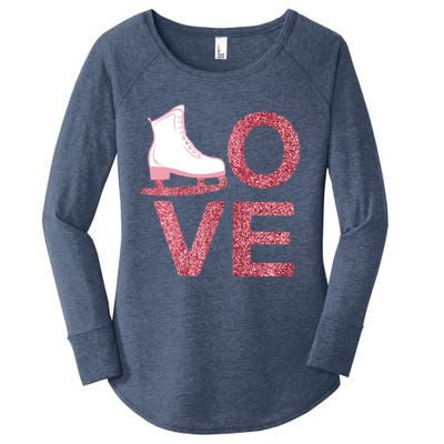 Pink Love Skating Dress Ice Skating Shoes Women's Perfect Tri Tunic Long Sleeve Shirt