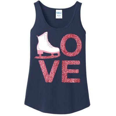 Pink Love Skating Dress Ice Skating Shoes Ladies Essential Tank