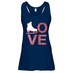 Pink Love Skating Dress Ice Skating Shoes Ladies Essential Flowy Tank