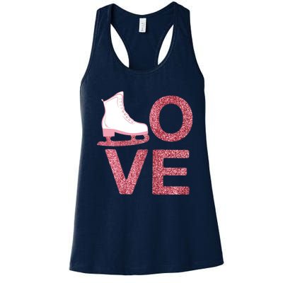 Pink Love Skating Dress Ice Skating Shoes Women's Racerback Tank