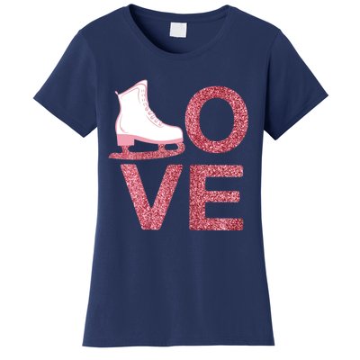 Pink Love Skating Dress Ice Skating Shoes Women's T-Shirt