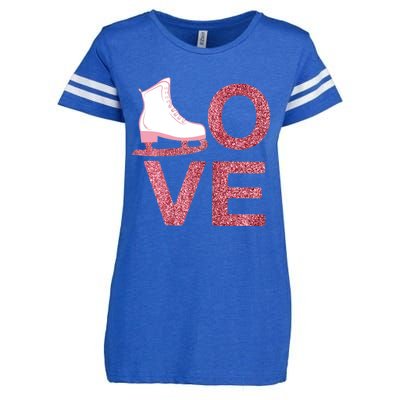 Pink Love Skating Dress Ice Skating Shoes Enza Ladies Jersey Football T-Shirt