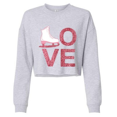 Pink Love Skating Dress Ice Skating Shoes Cropped Pullover Crew