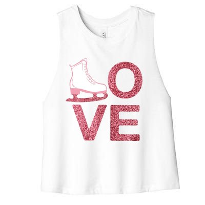 Pink Love Skating Dress Ice Skating Shoes Women's Racerback Cropped Tank