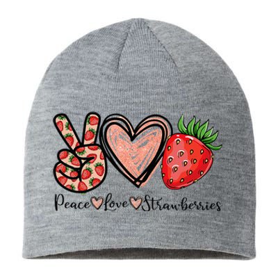 Peace Love Strawberry Farmer Strawberries Lover Berry Fruits Sustainable Beanie