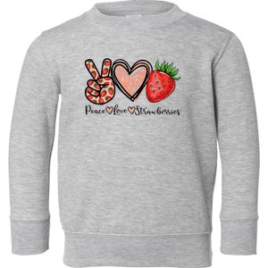 Peace Love Strawberry Farmer Strawberries Lover Berry Fruits Toddler Sweatshirt