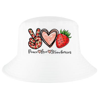 Peace Love Strawberry Farmer Strawberries Lover Berry Fruits Cool Comfort Performance Bucket Hat