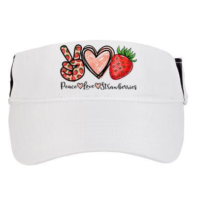 Peace Love Strawberry Farmer Strawberries Lover Berry Fruits Adult Drive Performance Visor