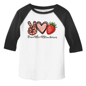 Peace Love Strawberry Farmer Strawberries Lover Berry Fruits Toddler Fine Jersey T-Shirt