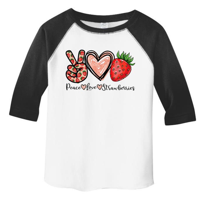 Peace Love Strawberry Farmer Strawberries Lover Berry Fruits Toddler Fine Jersey T-Shirt