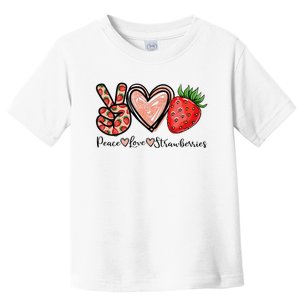 Peace Love Strawberry Farmer Strawberries Lover Berry Fruits Toddler T-Shirt