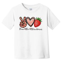 Peace Love Strawberry Farmer Strawberries Lover Berry Fruits Toddler T-Shirt