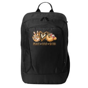 Peace Love Sloth Hand Sign Heart Sloth Lovers Gift City Backpack