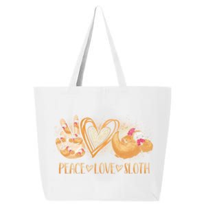 Peace Love Sloth Hand Sign Heart Sloth Lovers Gift 25L Jumbo Tote