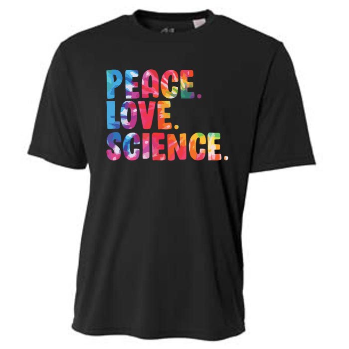 Peace Love Science Funny Awesome Tie Dye Cooling Performance Crew T-Shirt