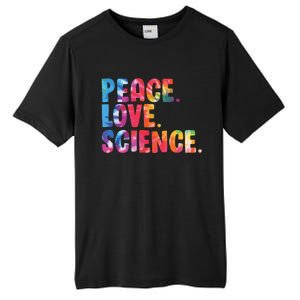 Peace Love Science Funny Awesome Tie Dye Tall Fusion ChromaSoft Performance T-Shirt