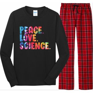 Peace Love Science Funny Awesome Tie Dye Long Sleeve Pajama Set