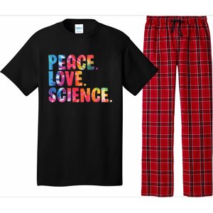 Peace Love Science Funny Awesome Tie Dye Pajama Set