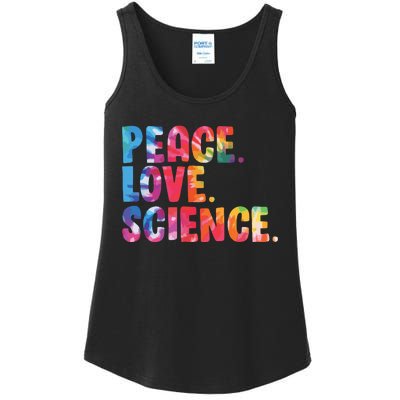 Peace Love Science Funny Awesome Tie Dye Ladies Essential Tank