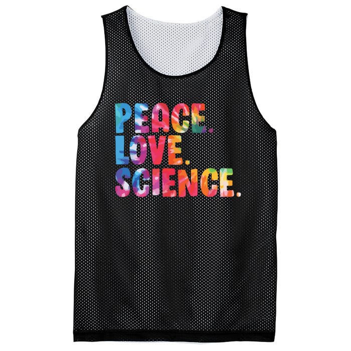 Peace Love Science Funny Awesome Tie Dye Mesh Reversible Basketball Jersey Tank