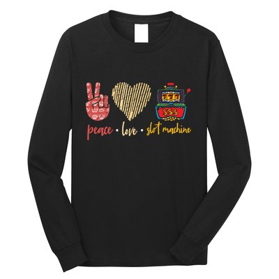 Peace Love Slot Machine Lucky Las Vegas Casino Game Long Sleeve Shirt
