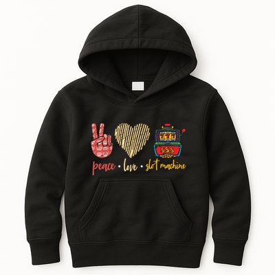 Peace Love Slot Machine Lucky Las Vegas Casino Game Kids Hoodie