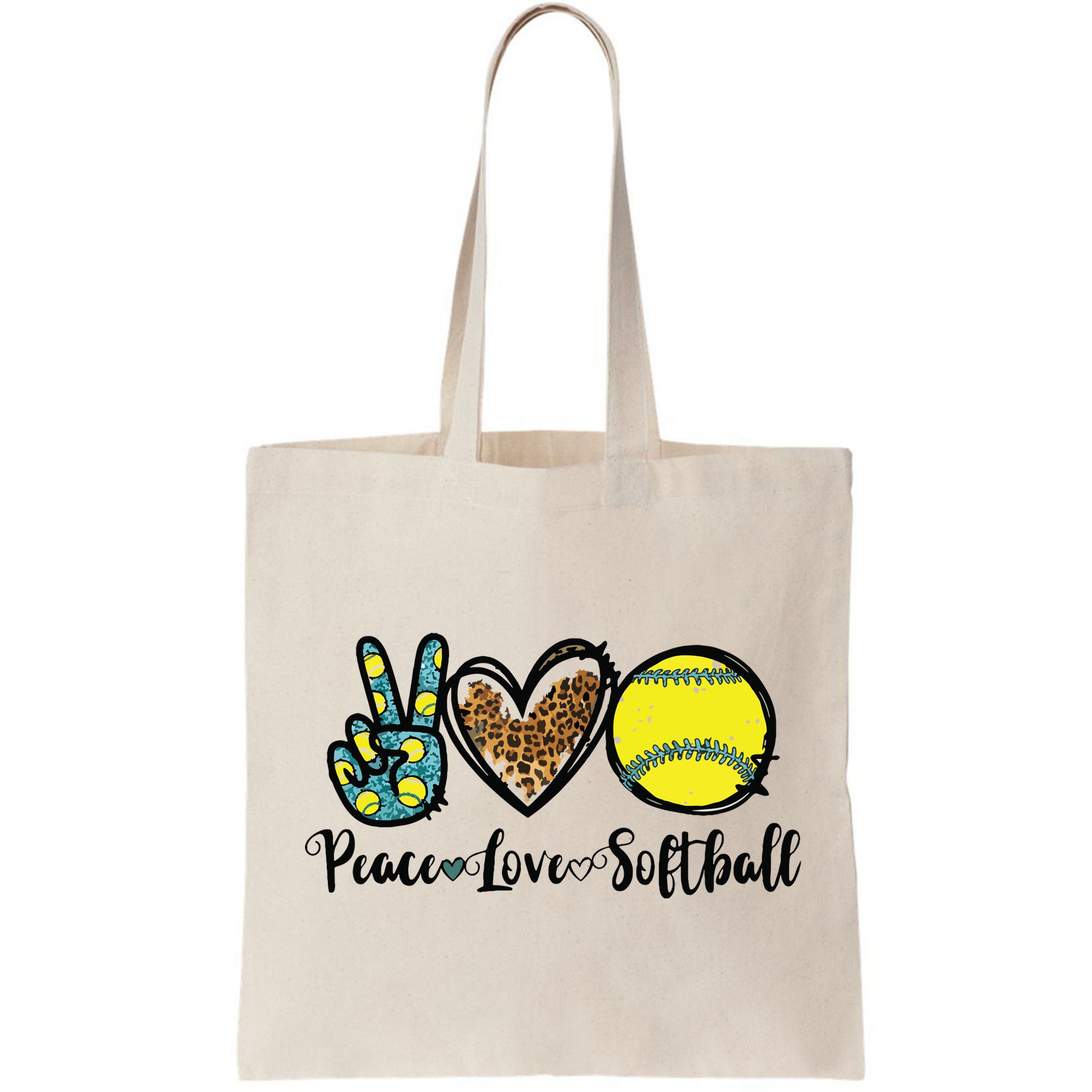 Peace Love Softball For Teen Girl Cute Leopard Softball Bag