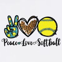 Peace Love Softball For Teen Girl Cute Leopard Softball Doggie Tank