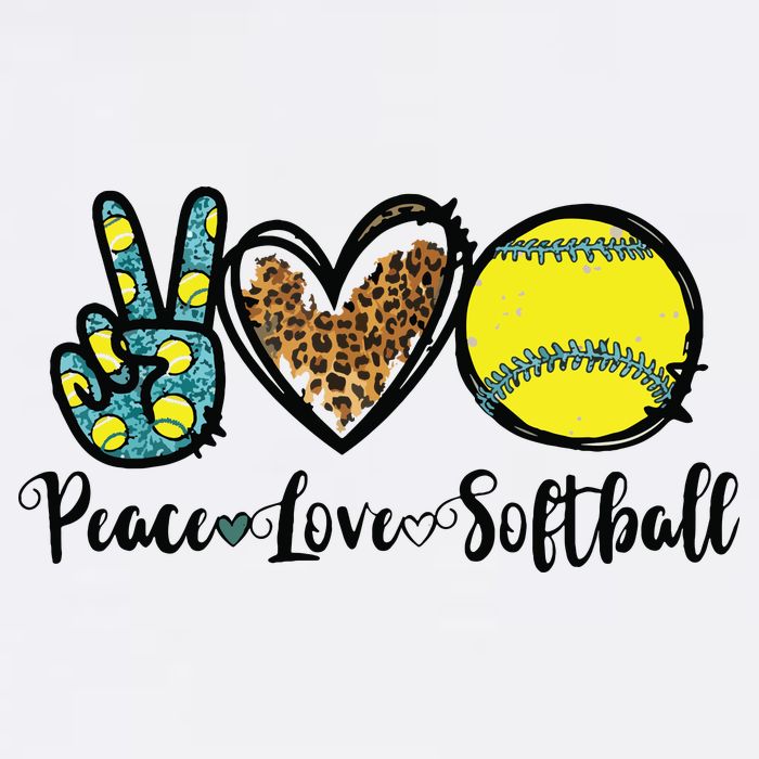 Peace Love Softball For Teen Girl Cute Leopard Softball Doggie Tank