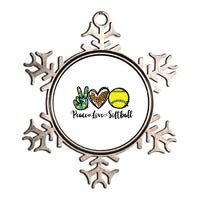 Peace Love Softball For Teen Girl Cute Leopard Softball Metallic Star Ornament