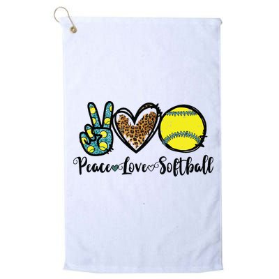 Peace Love Softball For Teen Girl Cute Leopard Softball Golf Towel