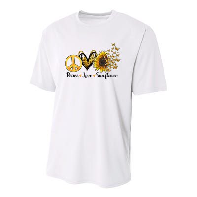 Peace Love Sunflower Sublimation Youth Performance Sprint T-Shirt