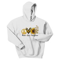 Peace Love Sunflower Sublimation Kids Hoodie