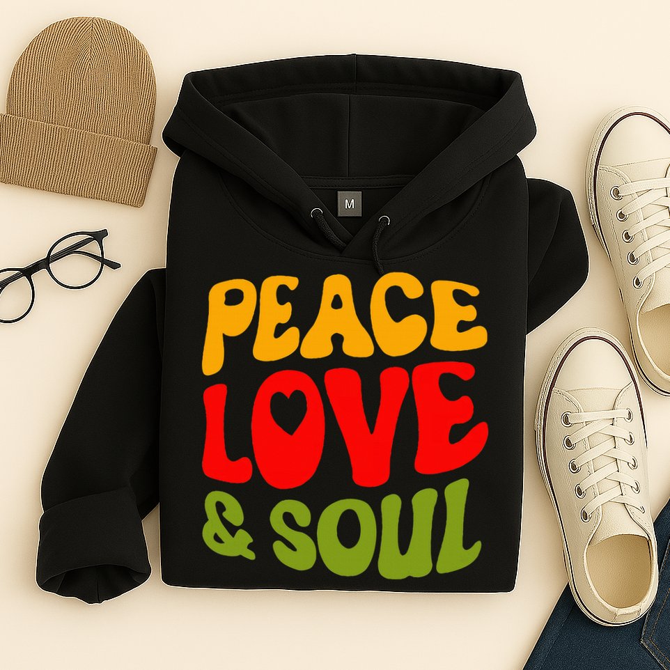 Peace Love & Soul R&B Music Retro Vintage 90s Lovers Hoodie