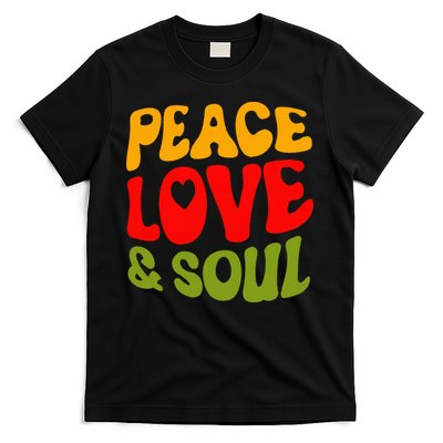 Peace Love & Soul R&B Music Retro Vintage 90s Lovers T-Shirt