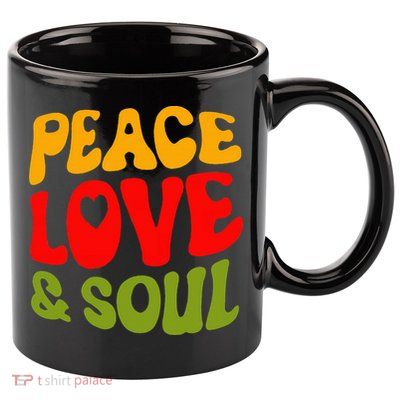 Peace Love & Soul R&B Music Retro Vintage 90s Lovers 11oz C Handle Ceramic Mug