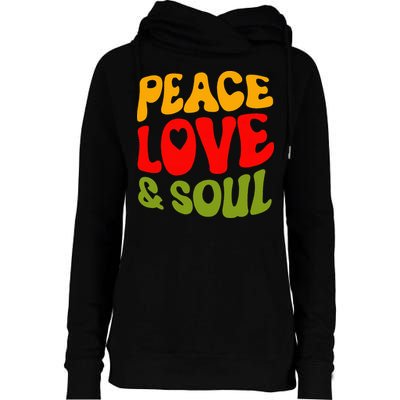 Peace Love & Soul R&B Music Retro Vintage 90s Lovers Womens Funnel Neck Pullover Hood