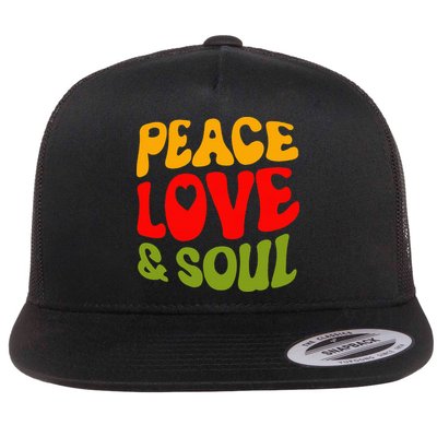 Peace Love & Soul R&B Music Retro Vintage 90s Lovers Flatbill Hat