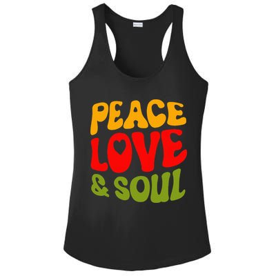 Peace Love & Soul R&B Music Retro Vintage 90s Lovers Ladies PosiCharge Competitor Racerback Tank