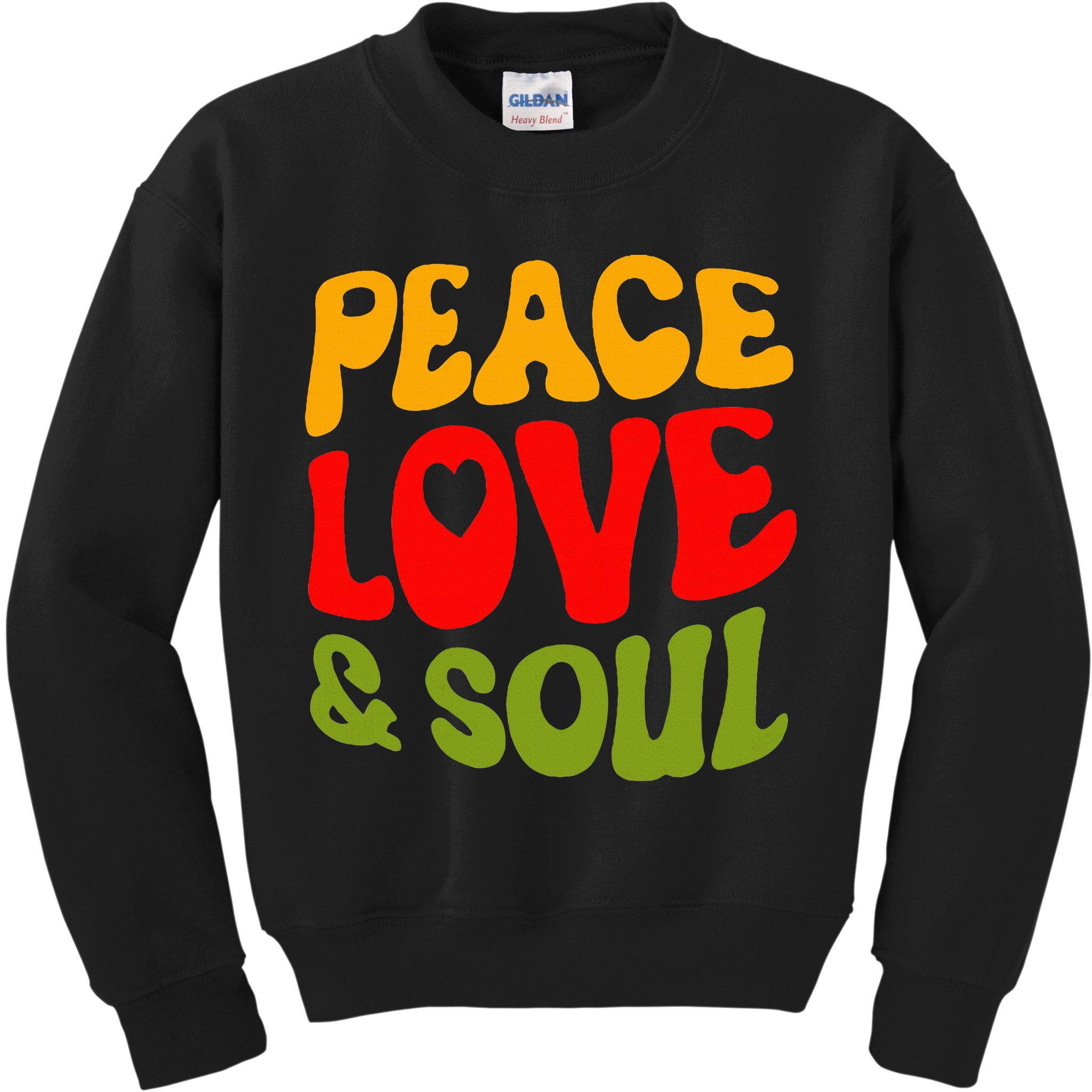 Peace Love & Soul R&B Music Retro Vintage 90s Lovers Kids Sweatshirt