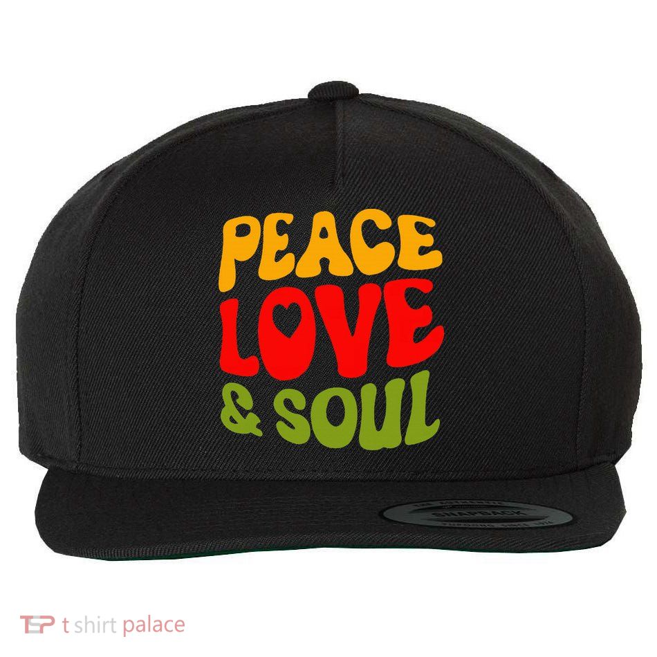 Peace Love & Soul R&B Music Retro Vintage 90s Lovers Wool Snapback Cap