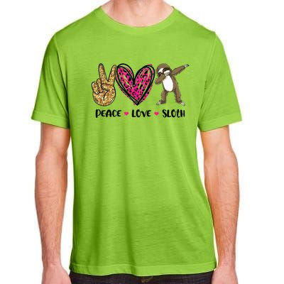 Peace Love Sloth Gift Hand Sign Heart Sloth Lovers Gift Adult ChromaSoft Performance T-Shirt