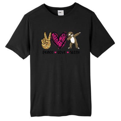 Peace Love Sloth Gift Hand Sign Heart Sloth Lovers Gift Tall Fusion ChromaSoft Performance T-Shirt